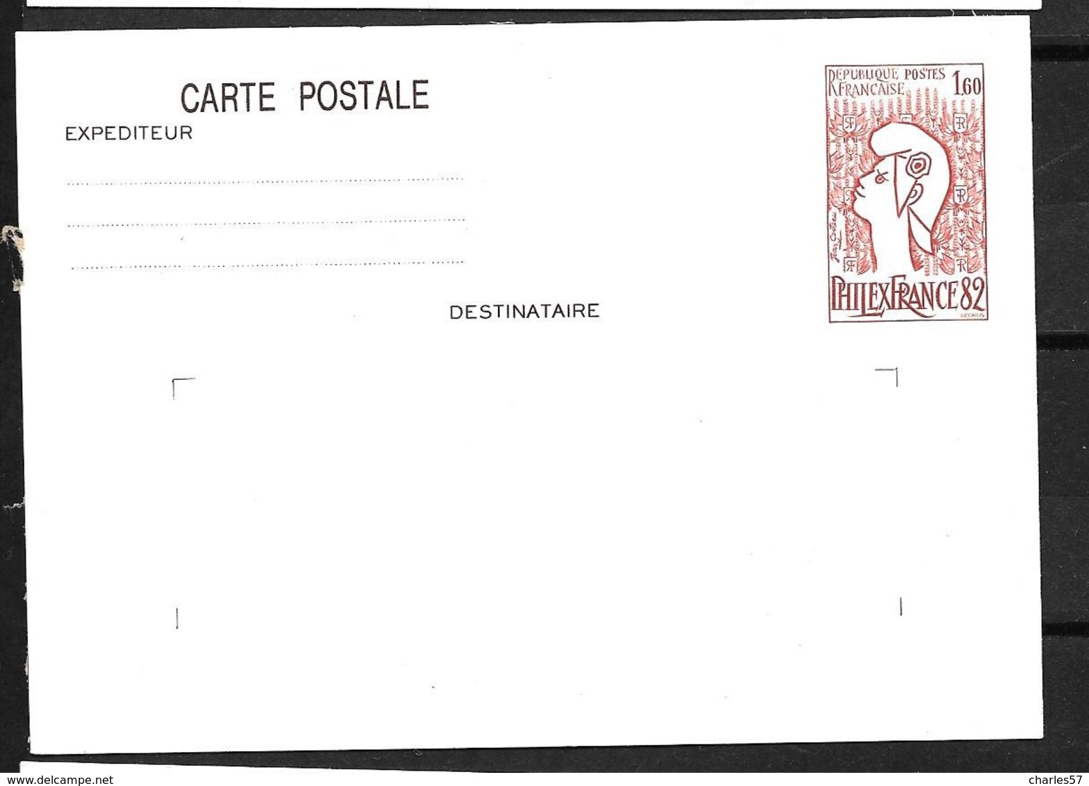 2216-CP1 - Philex France "82" - Cartes Postales Types Et TSC (avant 1995)