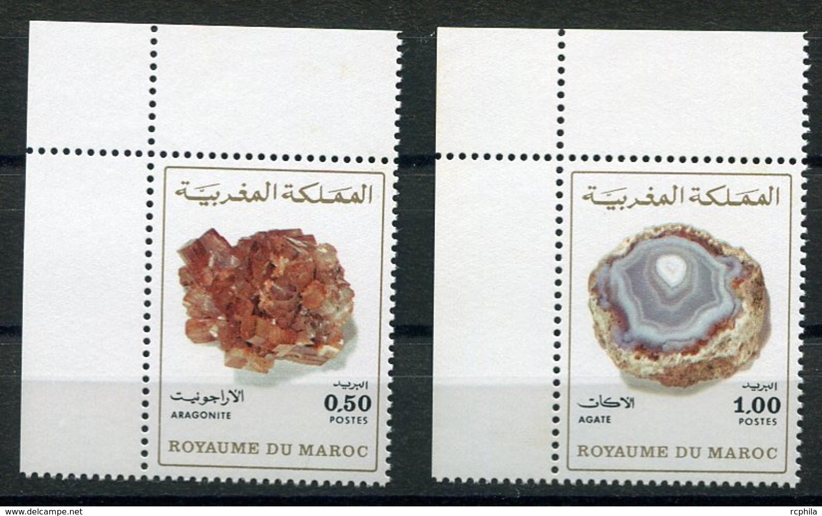 RC 14433 MAROC N° 721 / 722 MINERAUX ARAGONITE ET AGATHE NEUF ** - Maroc (1956-...)