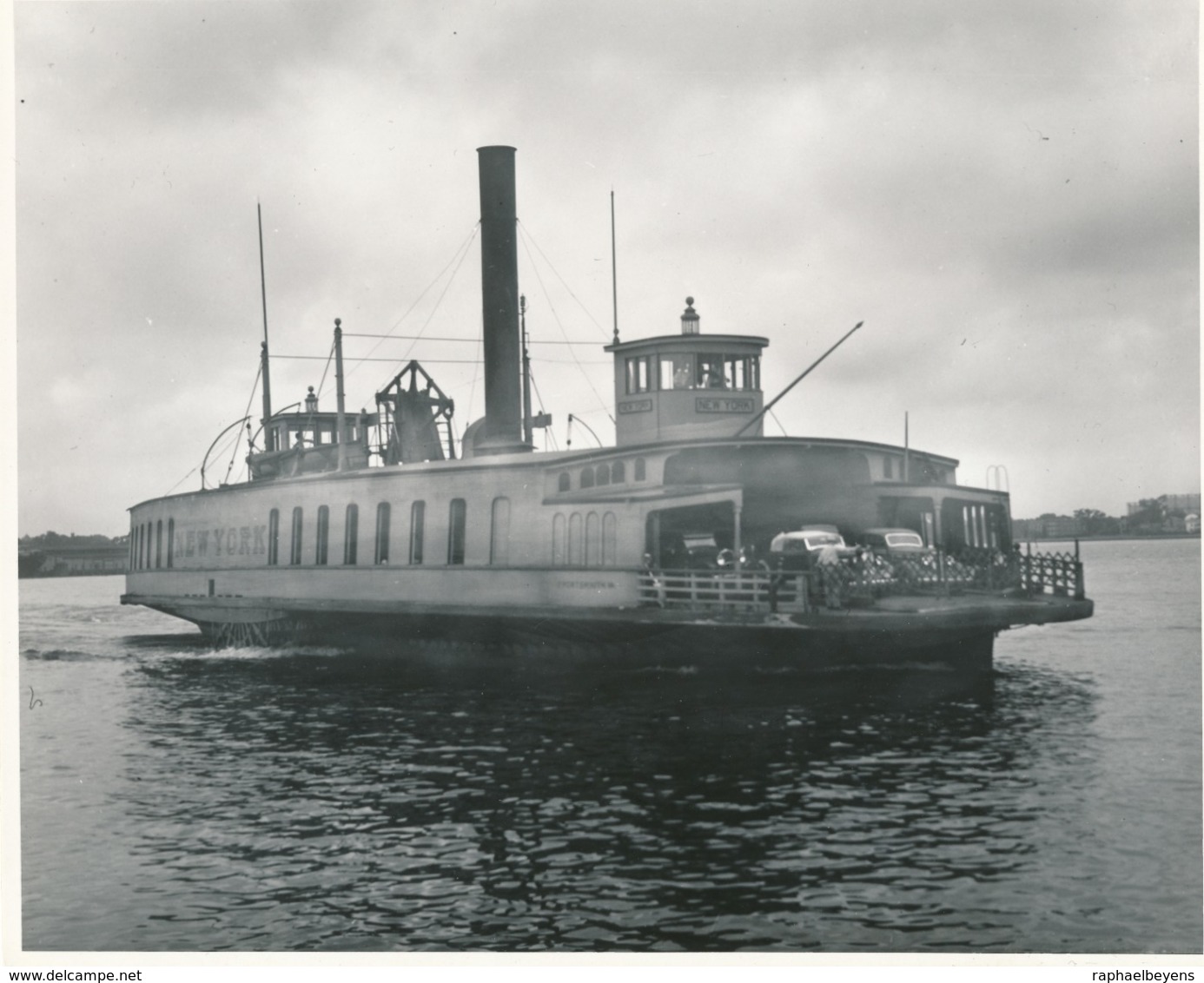 Grande Argentique Steamboat Steamer Steamship New-York Vintage Cars Voitures - Boats