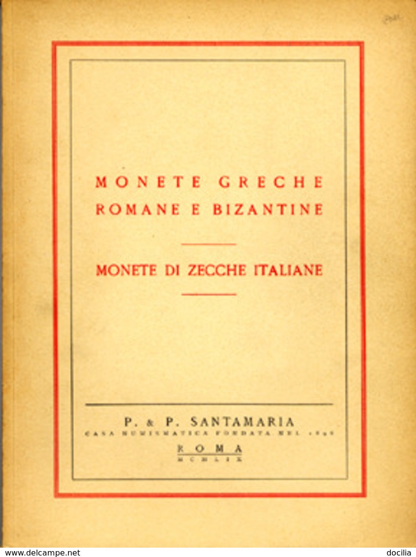 [DO] Ditta Santamaria - CLASSICHE E ITALIANE 1959 (Catalogo / Catalogue) - Literatur & Software