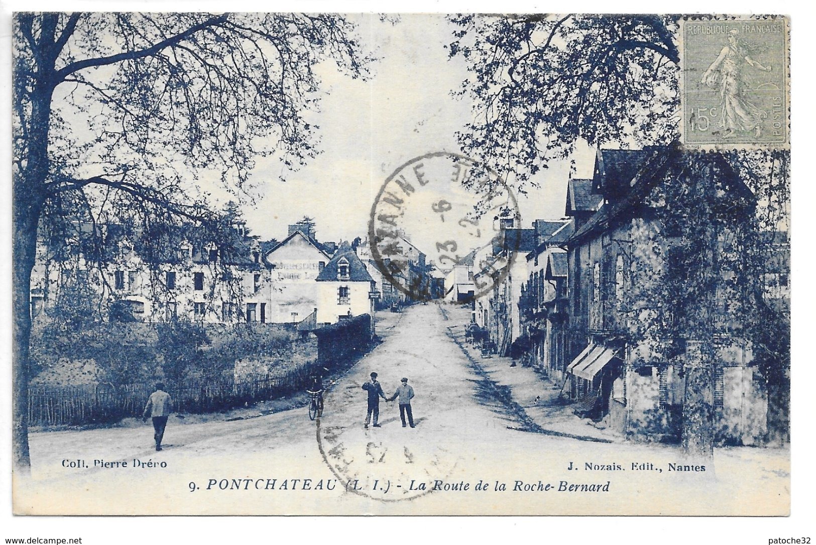 Cpa...pontchateau...(loire-inf.)...la Route De La Roche-bernard...animée...1922.... - Pontchâteau