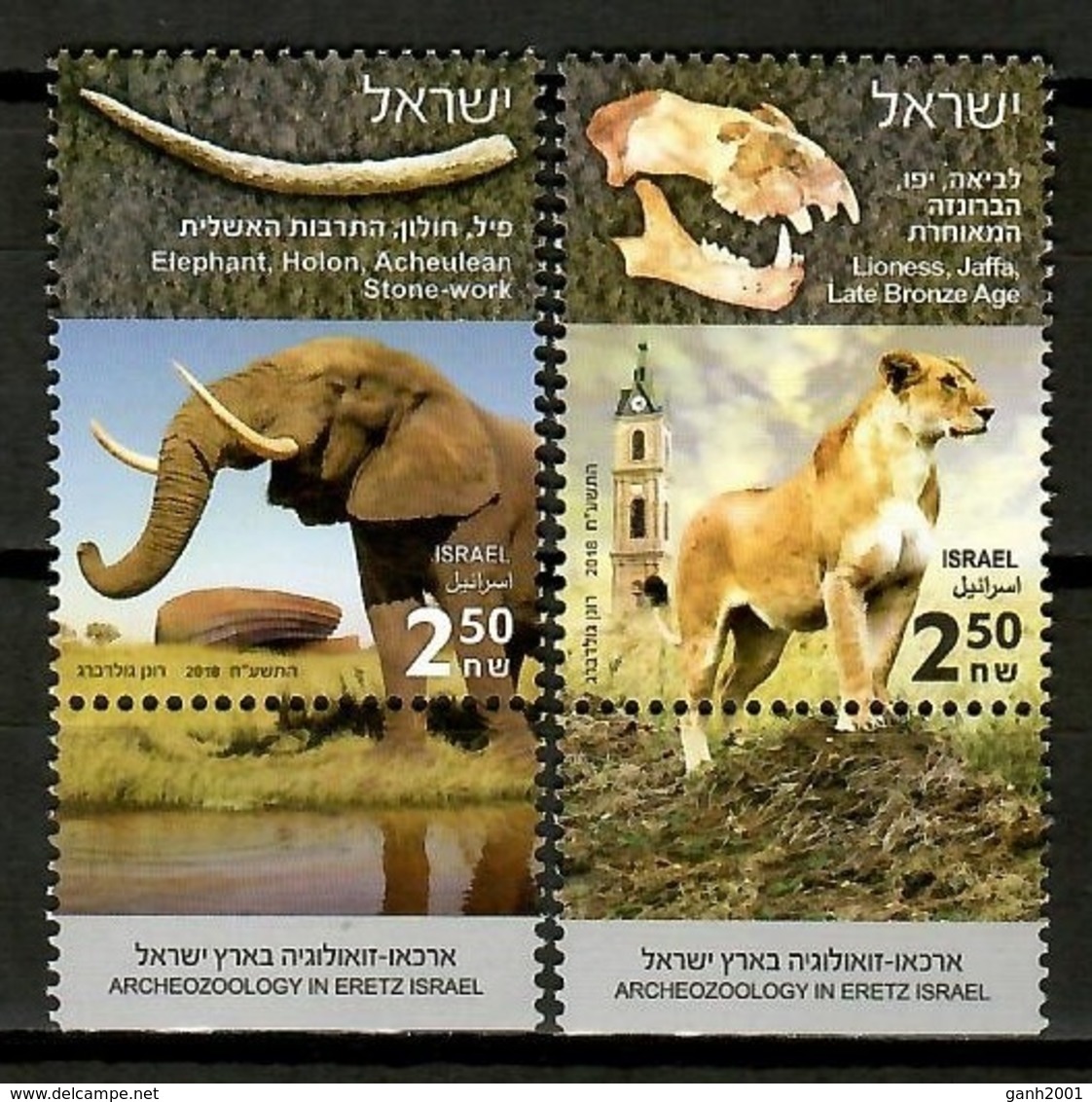 Israel 2018 / Archeology Lion Elephant MNH Mamíferos Arqueología Säugetiere / Cu13215  1-10 - Otros & Sin Clasificación