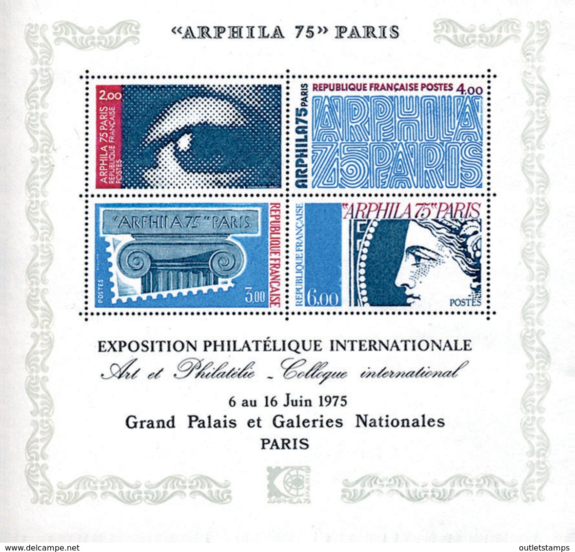 Ref. 122755 * NEW *  - FRANCE . 1975. ARPHILA 75. INTERNATIONAL PHILATELI EXHIBITION. ARPHILA 75. EXPOSICION FILATELICA - Nuevos