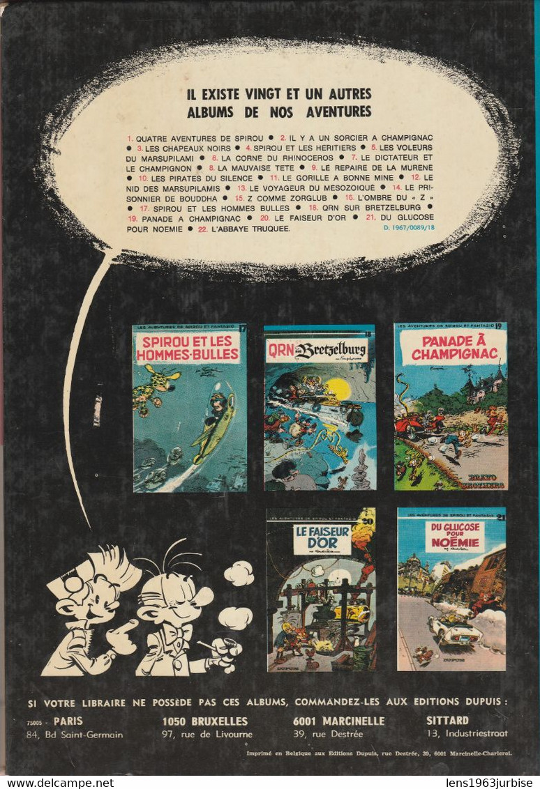 DEUX AVENTURES DE SPIROU ET FANTASIO N° 11 , Le Gorille A Bonne Mine , FRANQUIN , DUPUIS ( 1973 ) E M - Spirou Et Fantasio