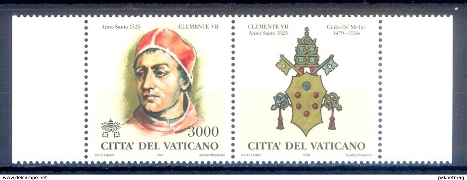 O70- Vatican 1998 Popes Of The Holy Years. - Unused Stamps