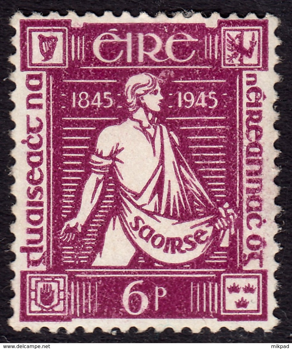 Ireland 1945 6d SG137 - Mint Previously Hinged - Unused Stamps