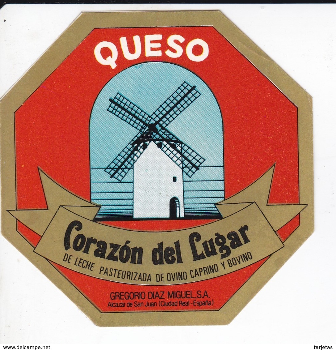 ETIQUETA ADHESIVO DEL QUESO CORAZON DEL LUGAR (MOLINO-MILL-MOULIN) - Quesos