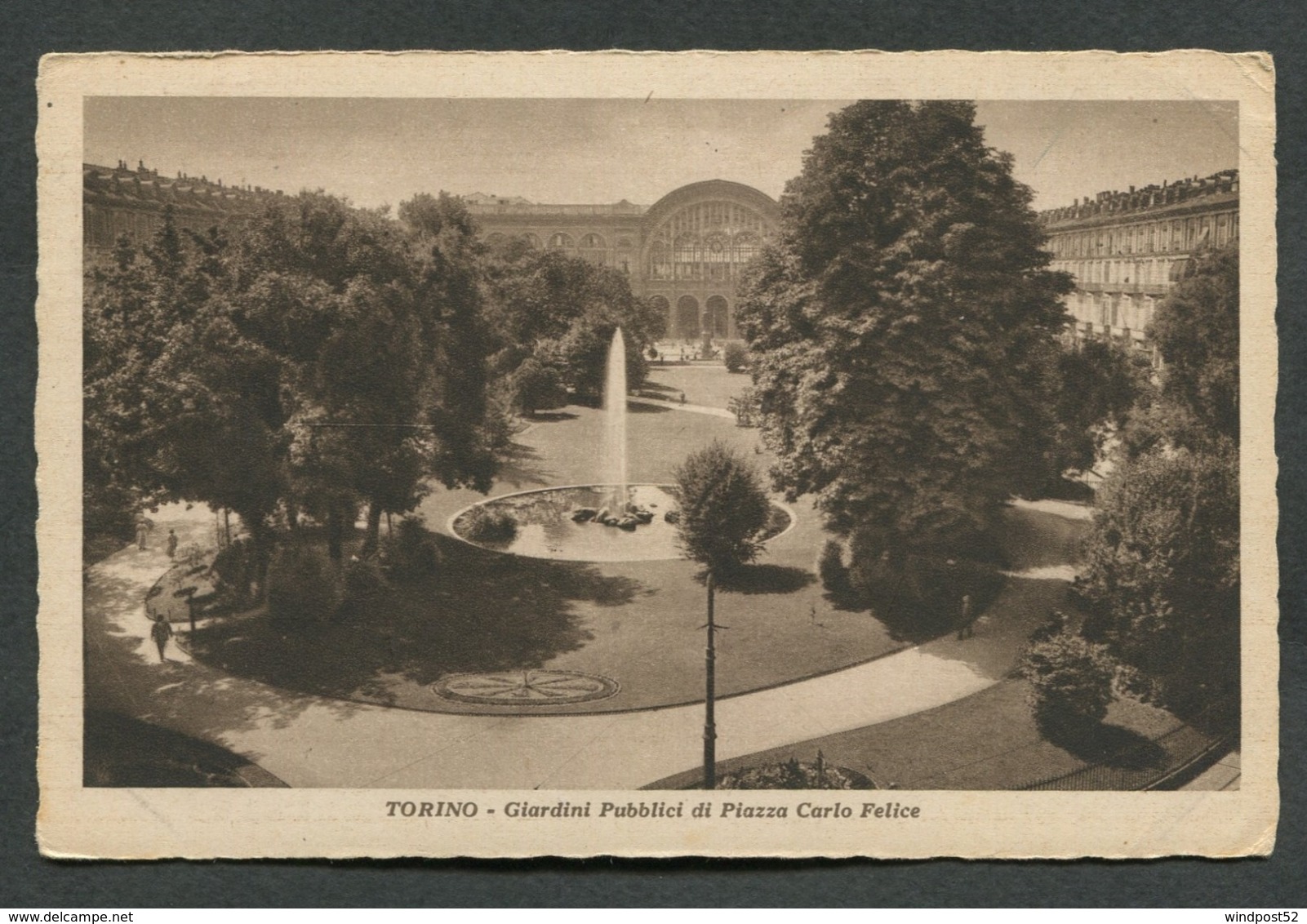 TORINO - GIARDINI PUBBLICI DI PIAZZA CARLO FELICE - VIAGGIATA CON AFFRANCATURA1931   - ANGOLI ROVINATI - 073 - Parcs & Jardins