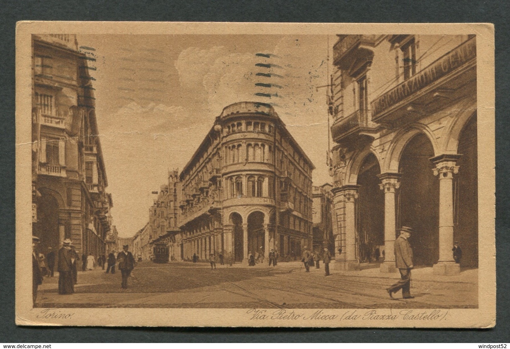 TORINO - VIA PIETRO MICCA  - VIAGGIATA CON AFFRANCATURA1923 - ANGOLI ROVINATI - 074 - Parks & Gärten