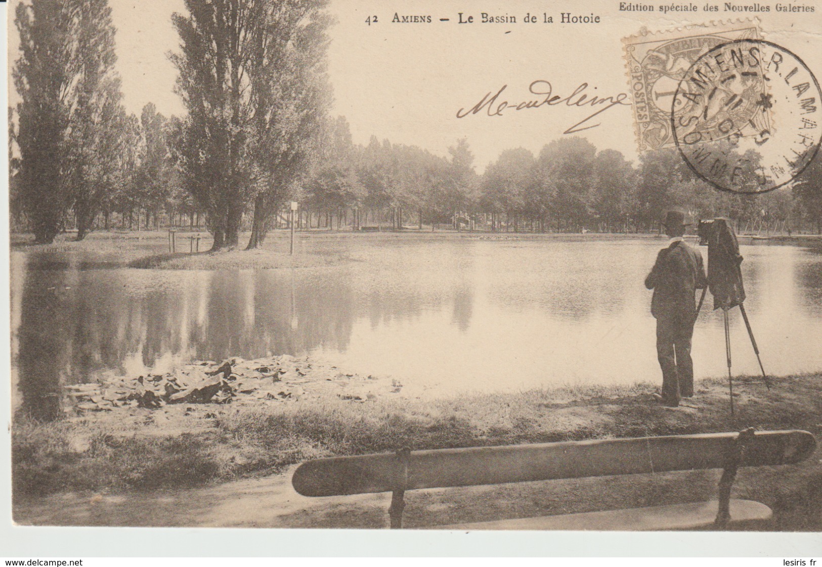 C. P. A. - AMIENS - LE BASSIN DE  LA HOTOIE - 42 - ANIMÉE - PHOTOGRAPHE - PRECURSEUR - Amiens