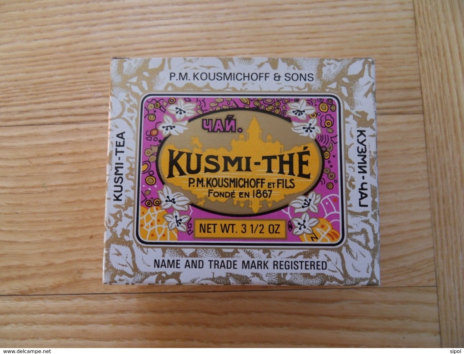 Boite Carton VIDE De Kusmi Tea 100 Gr   Goût Russe Chine - Inde  N°50 - Otros & Sin Clasificación