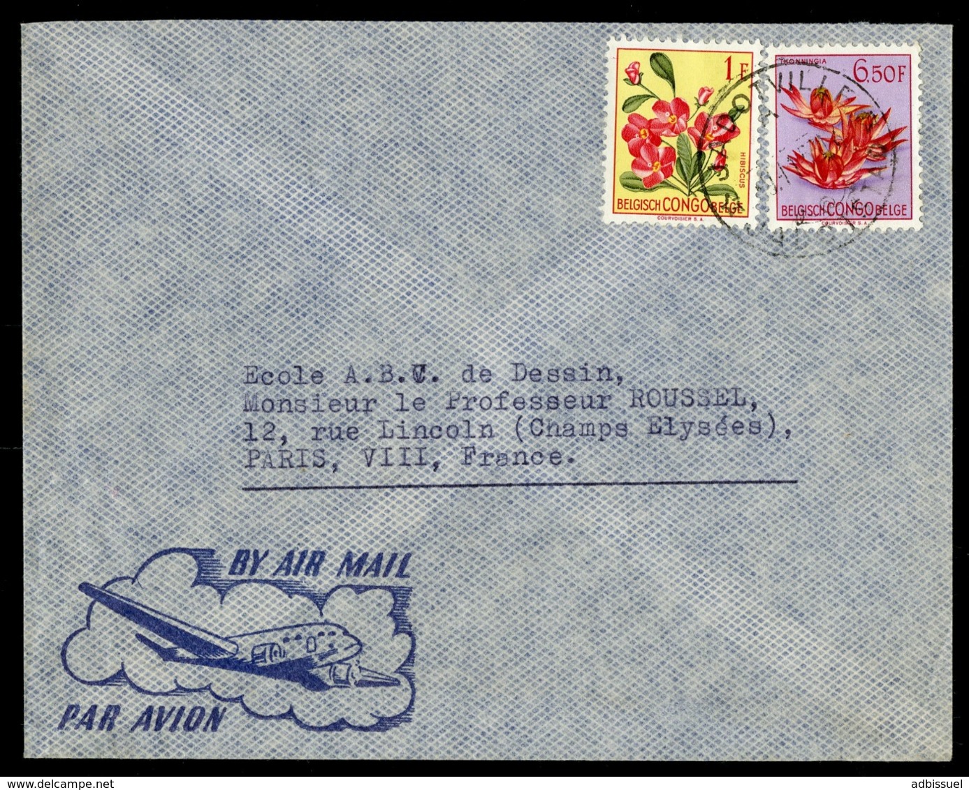 CONGO BELGE "JADOTVILLE A 9/11/53" Sur N° 310 + 317. Sur Enveloppe Par Avion Pour La France. - Lettres & Documents