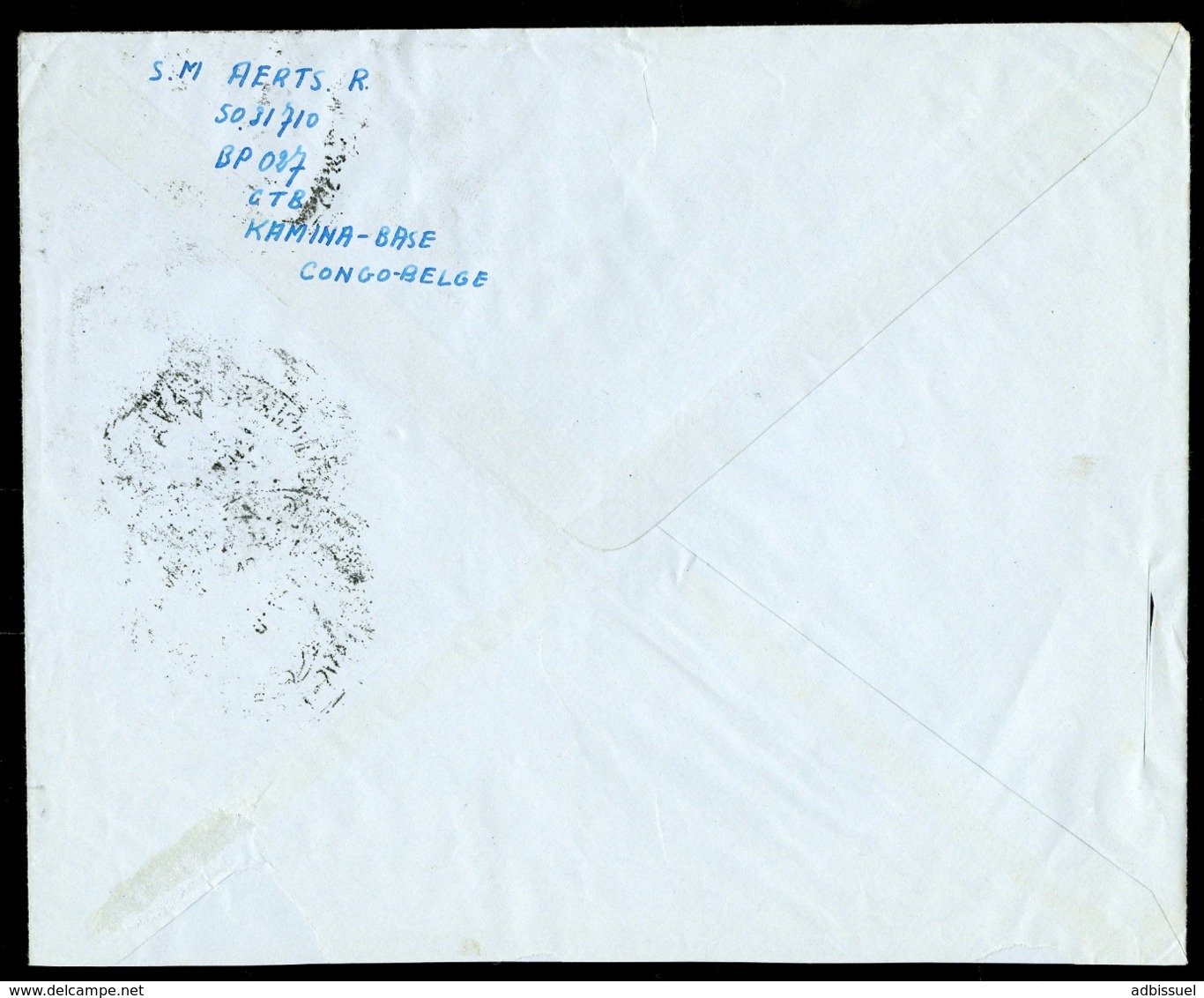 CONGO BELGE "KAMINA B BASE MILITAIRE 7/-/55" Sur N° 307 + 310 + 314 (x2). Sur Enveloppe Par Avion Pour La France. - Cartas & Documentos
