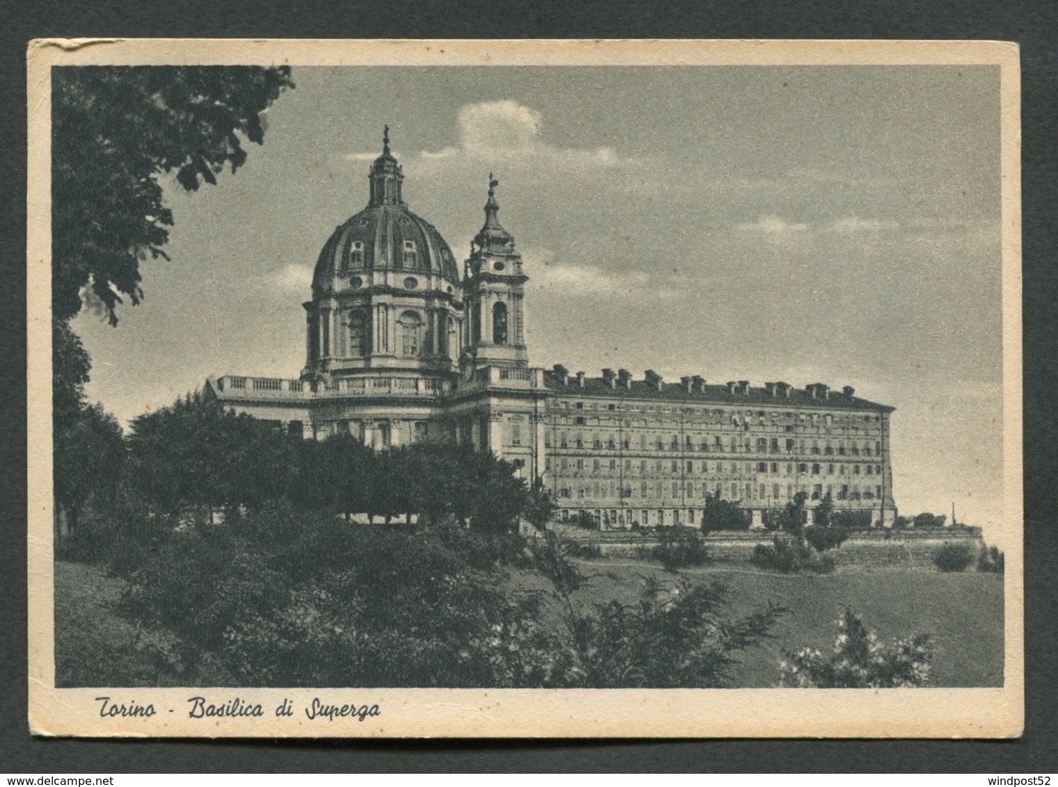 TORINO - BASILICA DI SUPERGA - VIAGGIATA CON AFFRANCATURA - ANGOLI ROVINATI - 087 - Églises