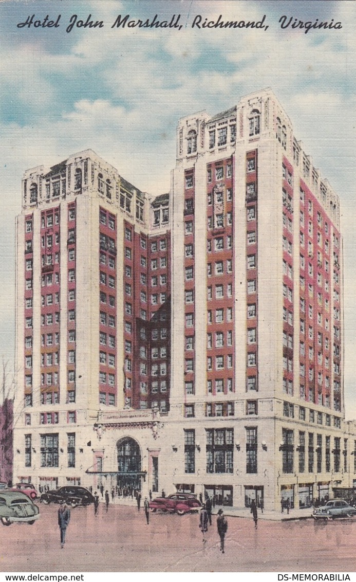 Richmond VA - Hotel John Marshall Postcard - Richmond