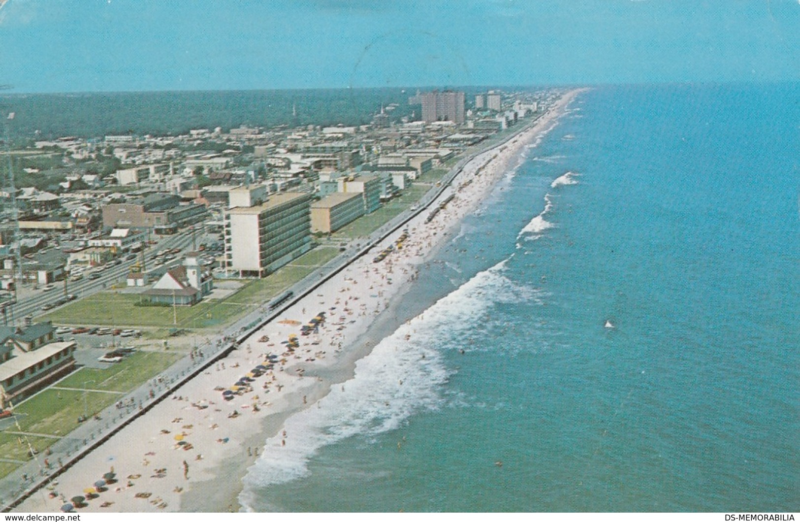Virginia Beach VA - Aerial View Postcard 1975 - Virginia Beach