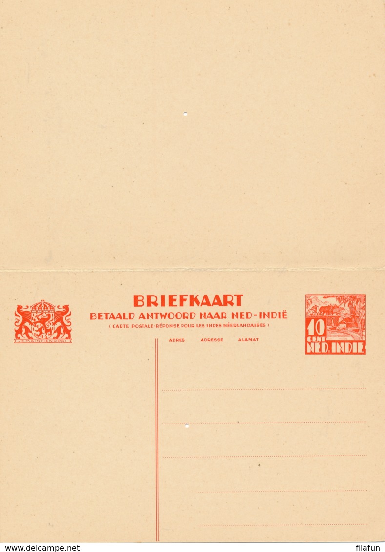 Nederlands Indië - 1934 - 10+10 Cent Karbouwen, Briefkaart G59 - Ongebruikt - Nederlands-Indië