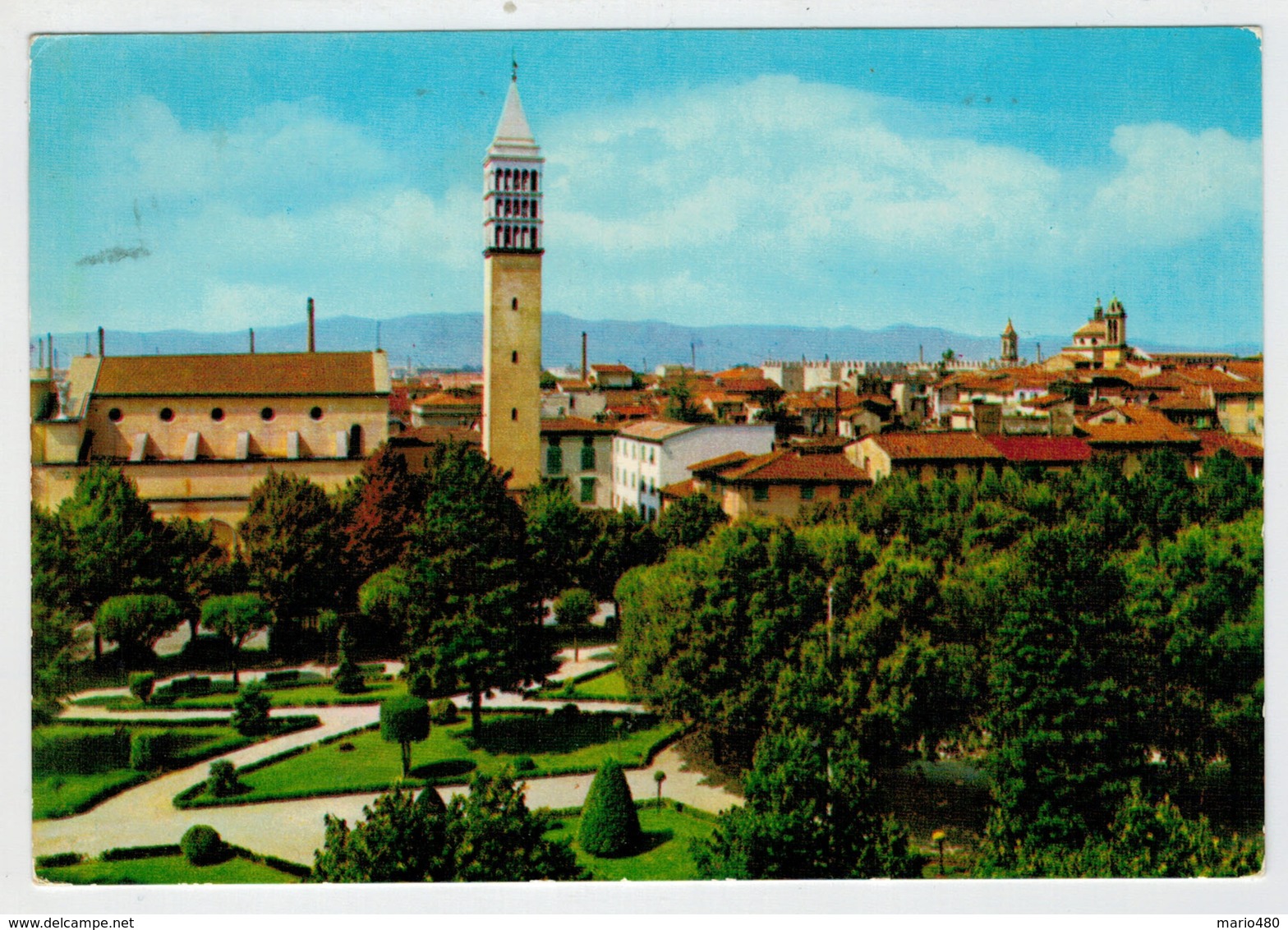 PRATO   GIARDINI  DI  PIAZZA  MERCATALE E  CHIESA  DI S.  BARTOLOMEO         (VIAGGIATA) - Prato