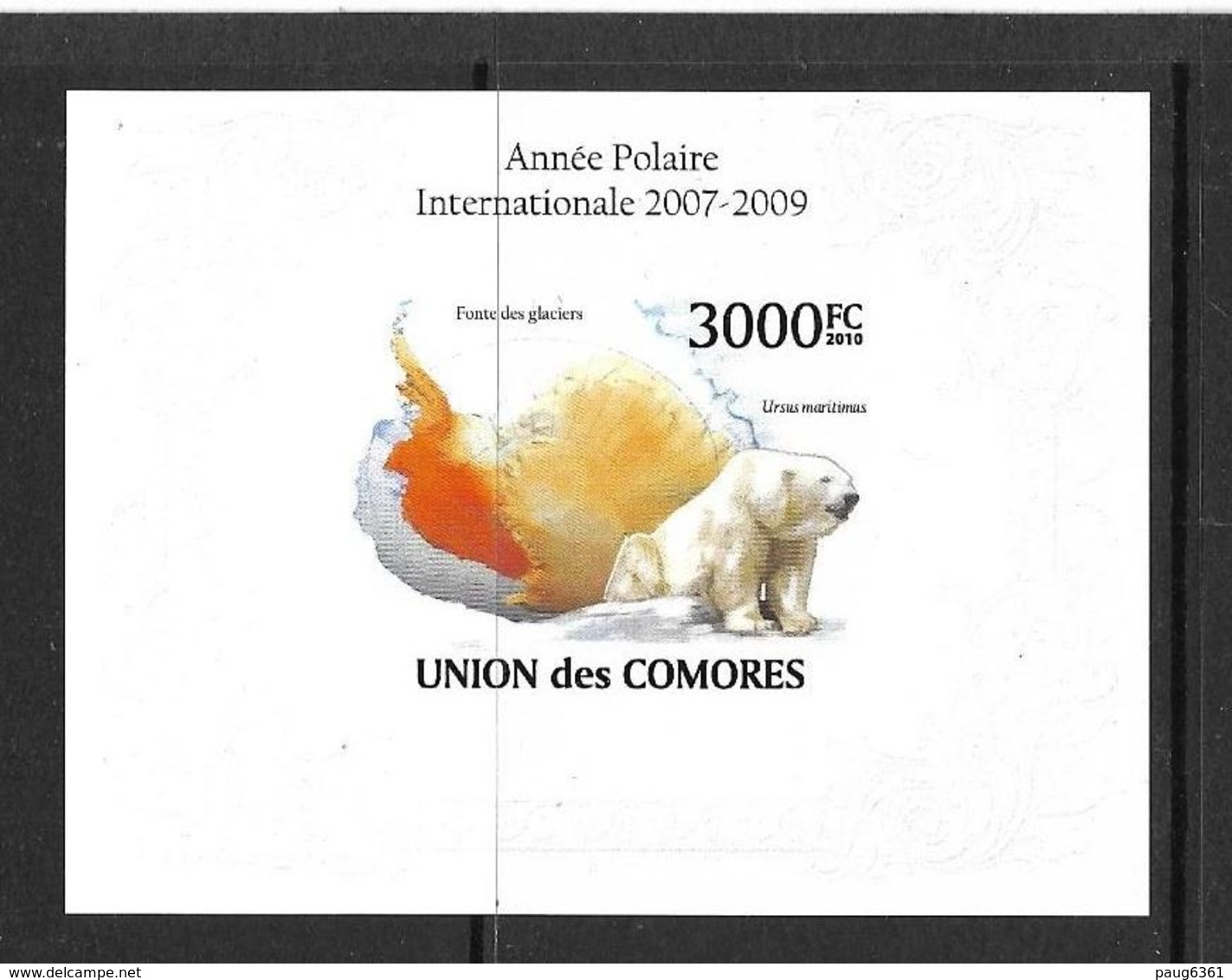 UNION DES COMORES 2010 ANNEE POLAIRE  YVERT N°B250 NON DENTELE   NEUF MNH** - Année Polaire Internationale