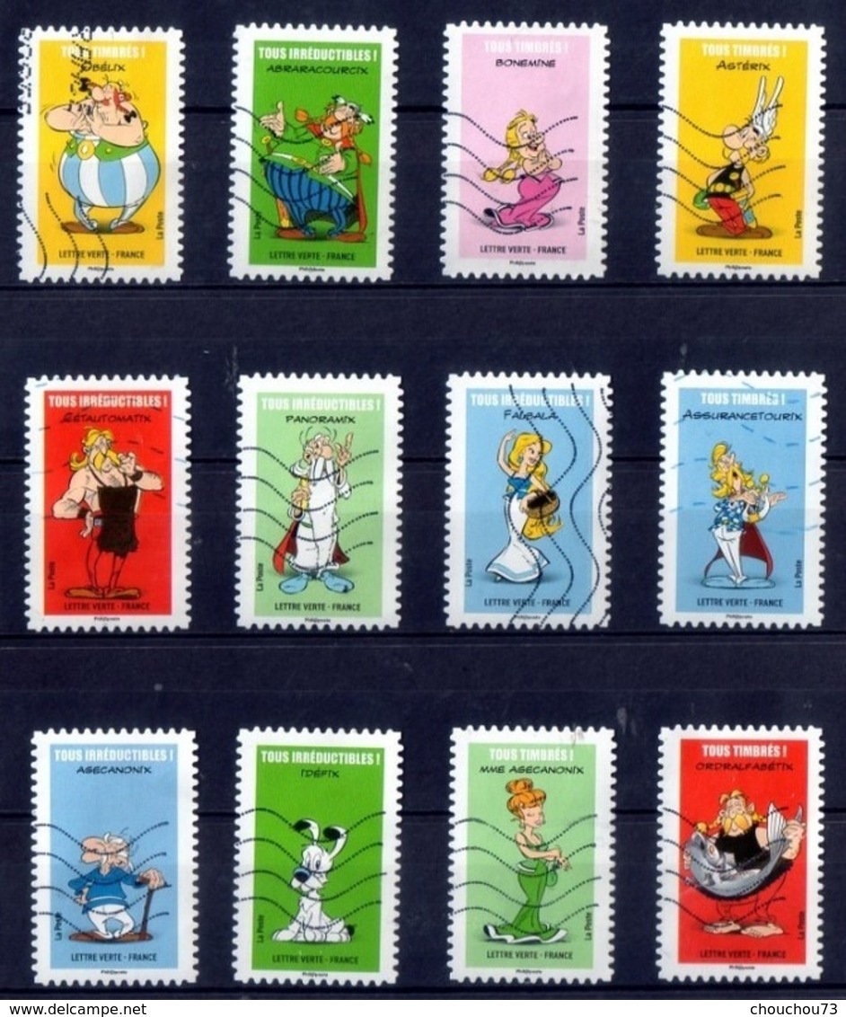 FRANCE AUTOADHESIFS OBLITERES-SERIE COMPLETE DE 12 TIMBRES-N° YVERT 1729 A 1740 - ANNEE 2019 - CARNET ASTERIX - Other & Unclassified