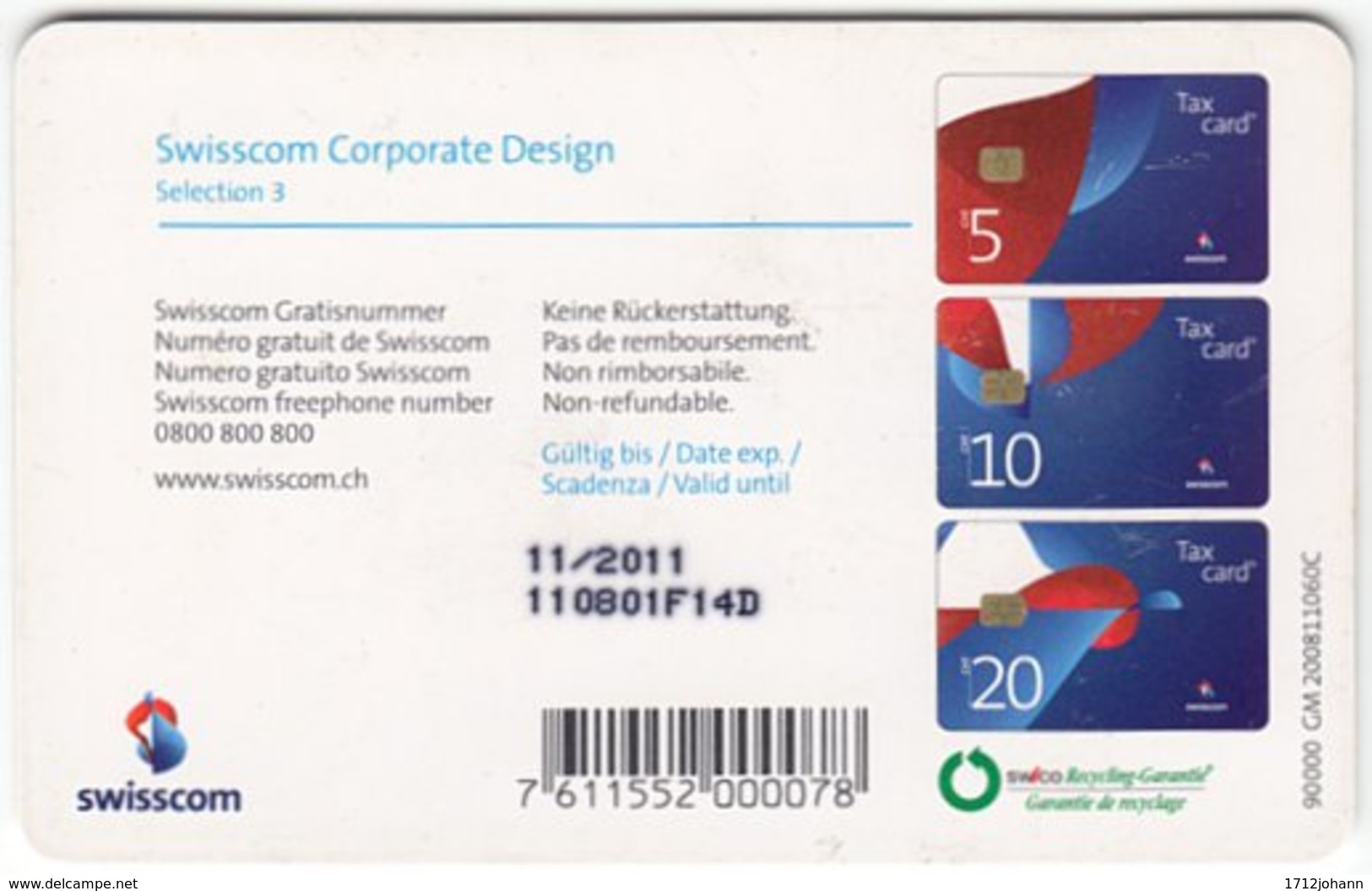 SWITZERLAND C-208 Chip Swisscom - Used - Switzerland