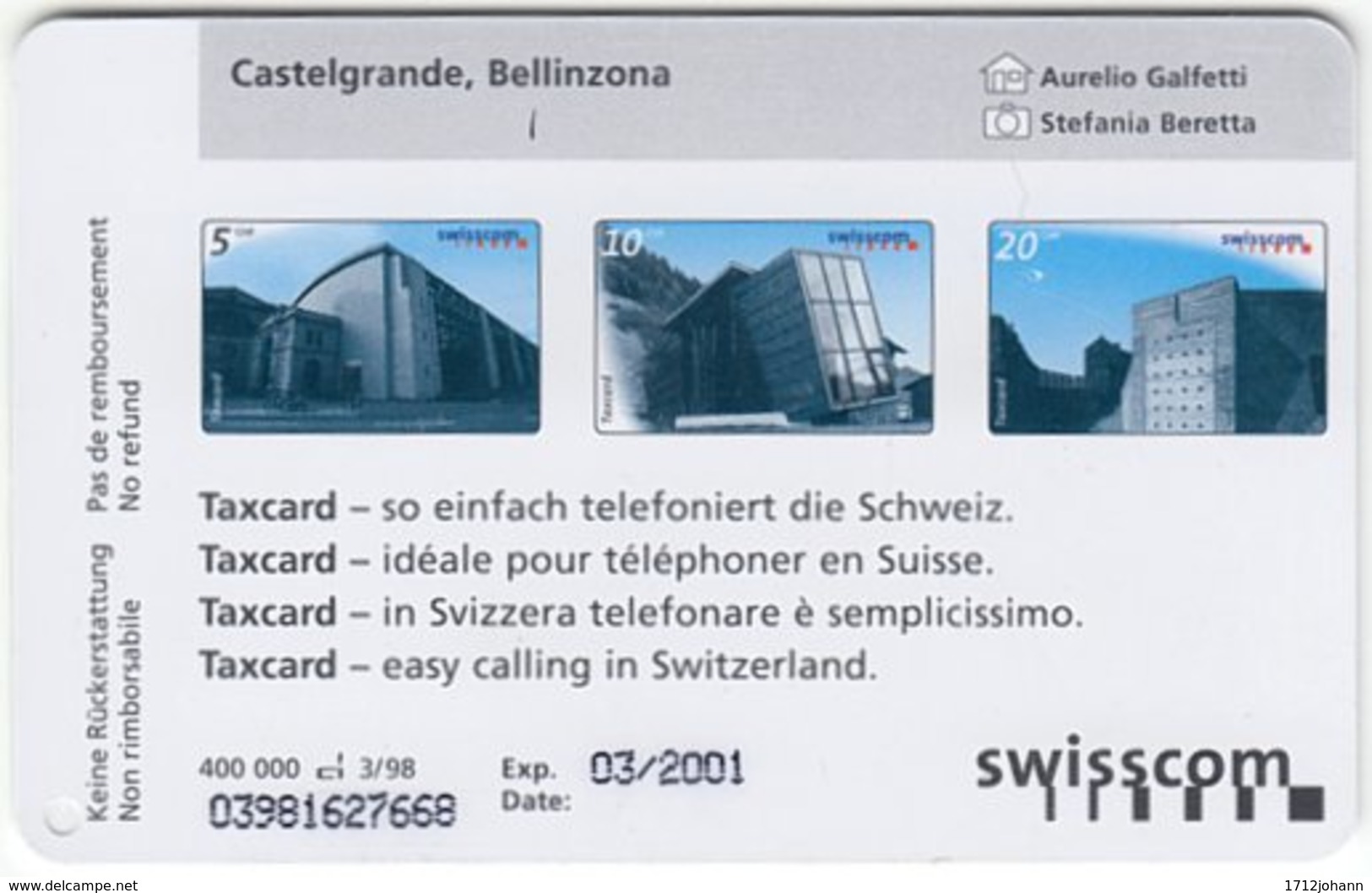 SWITZERLAND C-317 Chip Swisscom - Architecture, Modern Building - Used - Suiza
