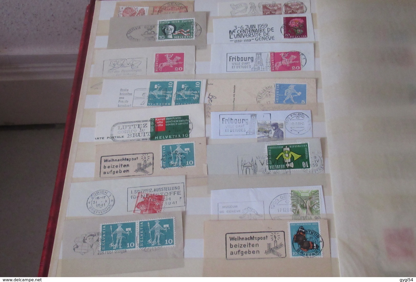 France Et Suisse Dans Un Classeur De  32 Pages  Lot, De Timbres Oblitérés Et Flammes   33   Scans - Collections (en Albums)