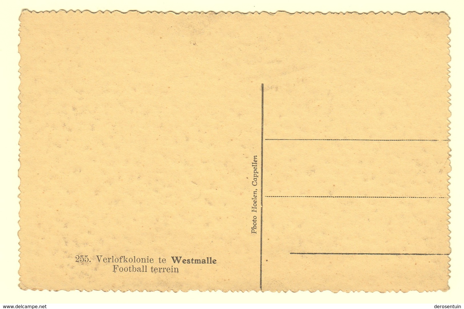 A0152	[Postkaart] Verlofkolonie Te Westmalle / Football Terrein. (Photo Hoelen) [Malle Voetbal Voetbalplein] - Malle