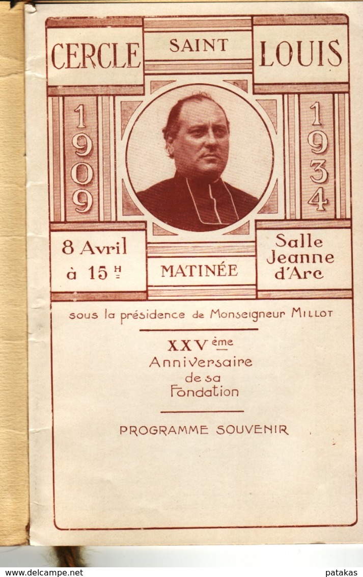 Meudon Cercle Saint- Louis, 8 Avril 1934, "Les Premiers Témoins" De A. Bernard Et "Les Noces De Jeannette" De ... - Programmes