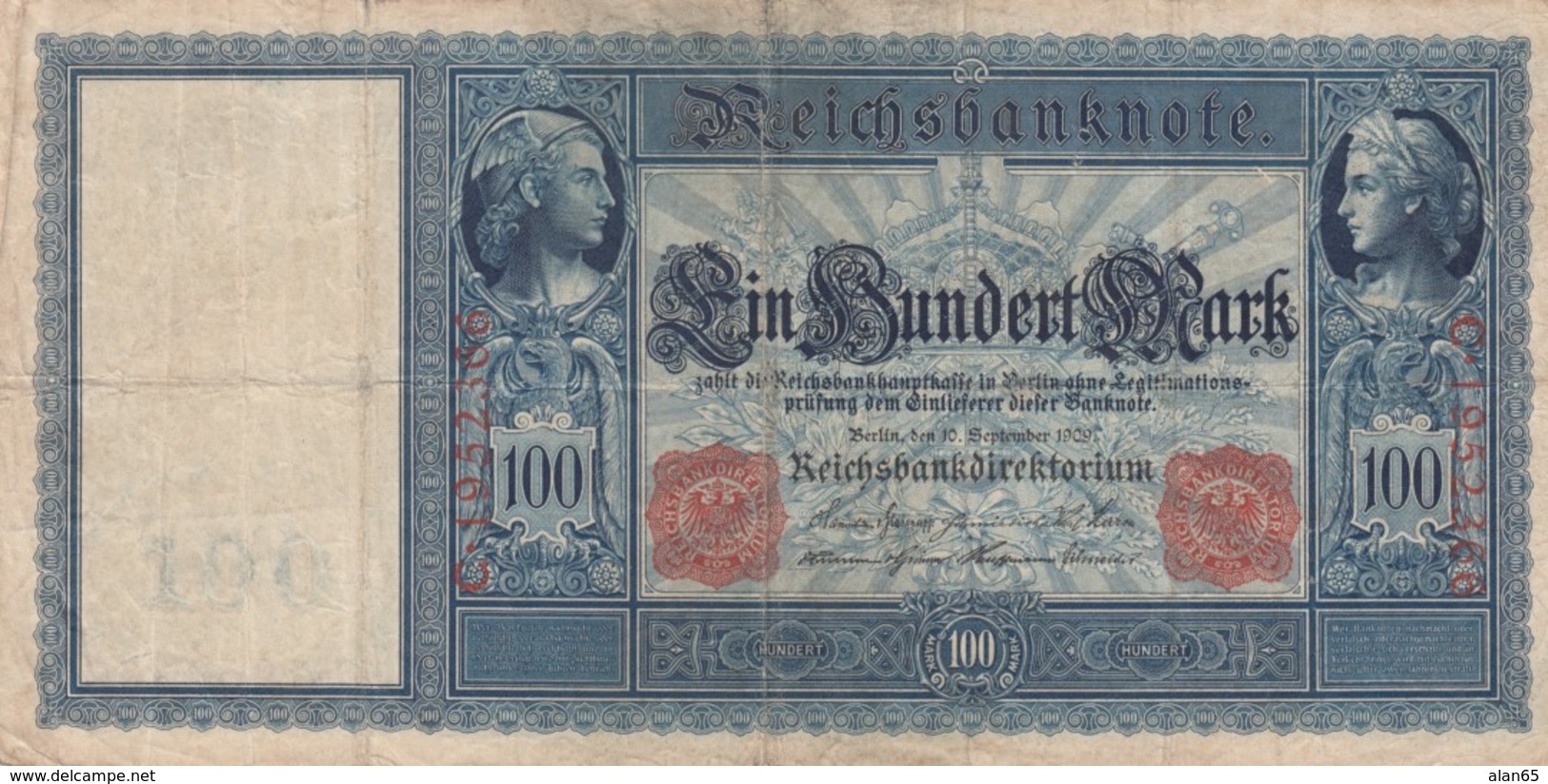 Germany #38 100 Marks 10 September 1909 Banknote Money Currency - 100 Mark