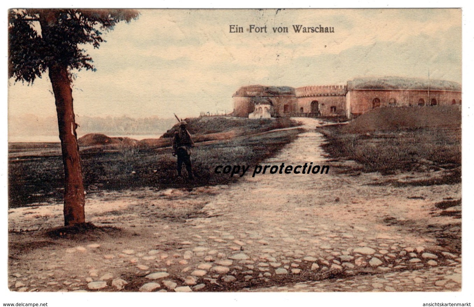 Ein Fort Von Warschau, Warszawa, Alte Ansichtskarte 1916, Feldpost - Pologne