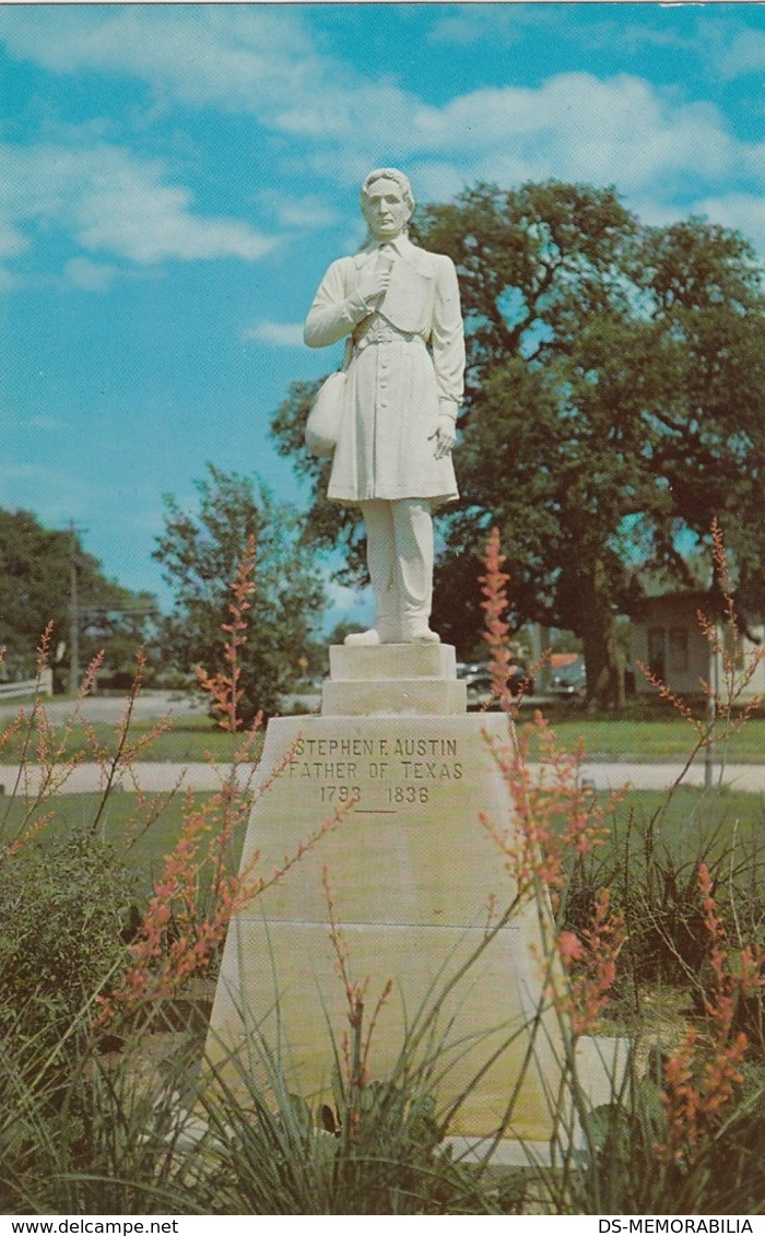 AUSTIN TX - STATUE OF STEPHEN F.AUSTIN POSTCARD - Austin