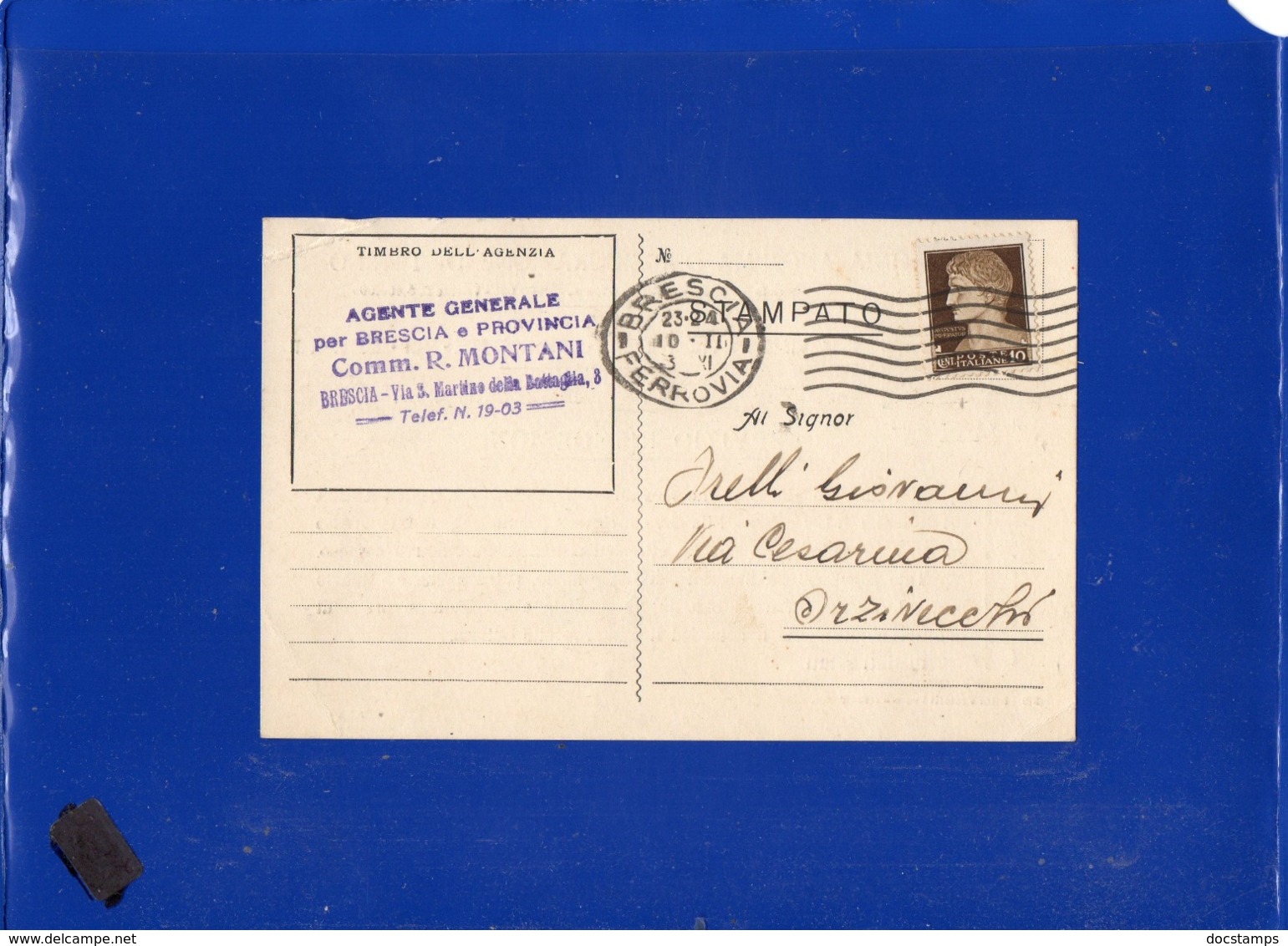 ##(DAN1911)-Italia 10-2-1933-Cartolina Compagnia Anonima D'Assicurazioni Di Torino Da Brescia Per Orzivecchi - Storia Postale