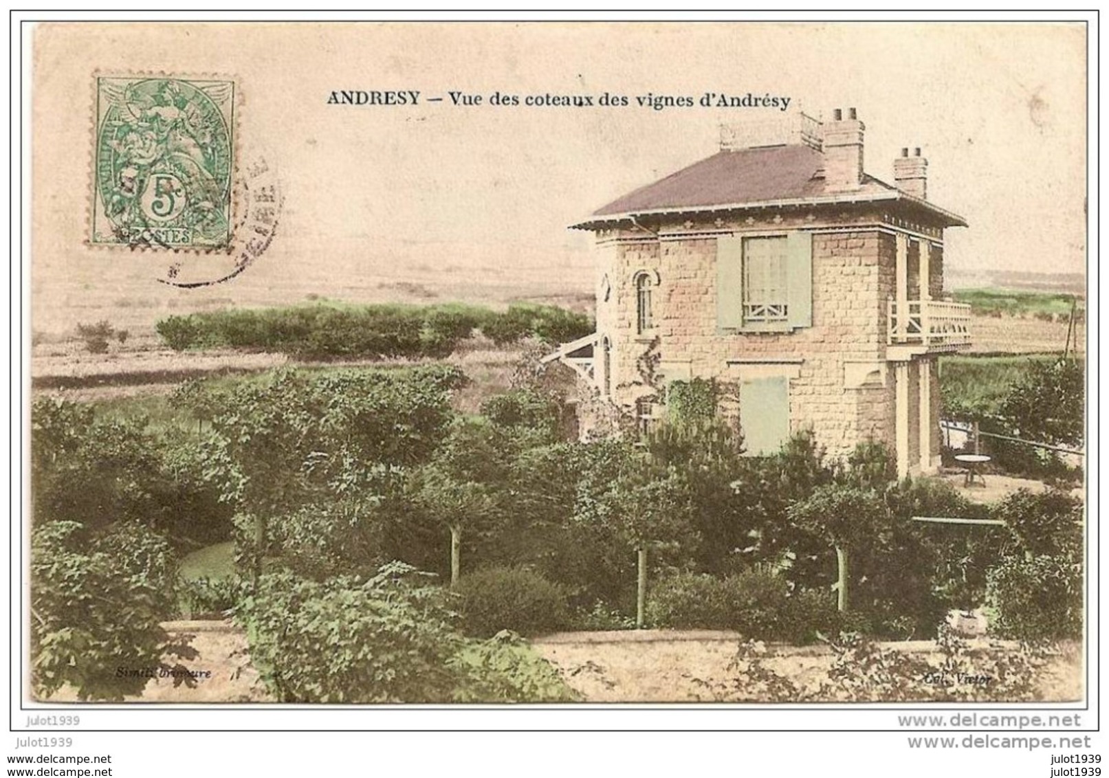 ANDRESY ..-- 78 . YVELINES ..-- Vue Des Coteaux Des Vignes . 1907 Vers CHELSEA ( MISS MARCELLE ) . Voir Verso . - Andresy