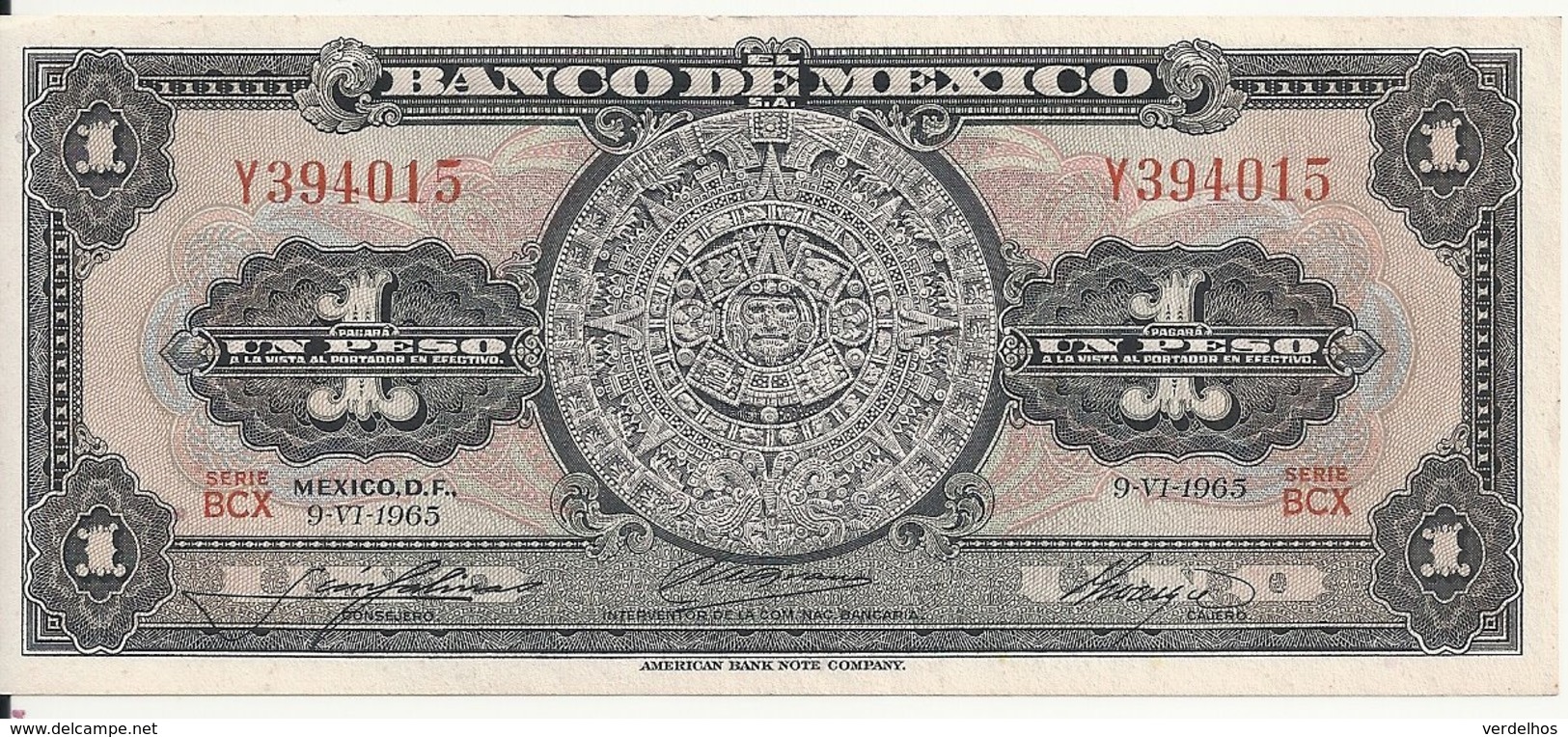 MEXIQUE 1 PESO 1965 UNC P 59 I - Mexico