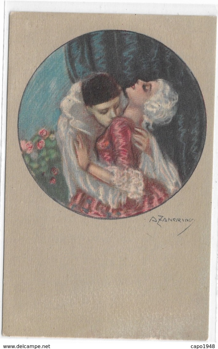 CARD ZANDRINO A.PIERROT INNAMORATO BACIO ARDENTE  .-FP-N-2-0882-29205 - Zandrino