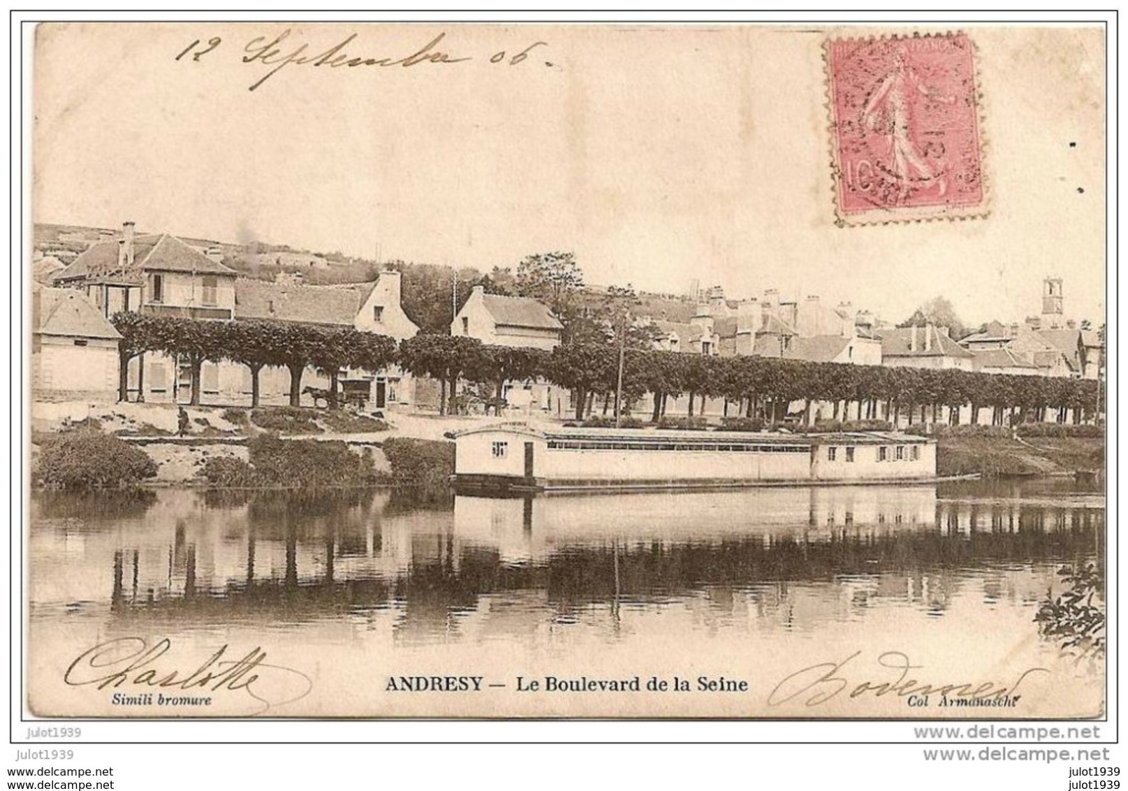 ANDRESY ..-- YVELINES ..-- 78 ..-- 1906 Vers CHELSEA ( Mr Fr. BODEMER ) . Voir Verso . - Andresy