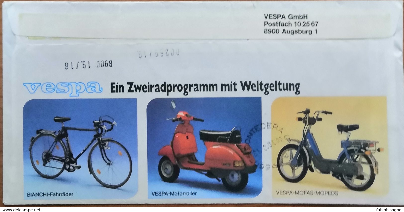 1986 Germany  - VESPA Piaggio - EMA Meter On Expres Cover To Italy (Pontedera) - Moto