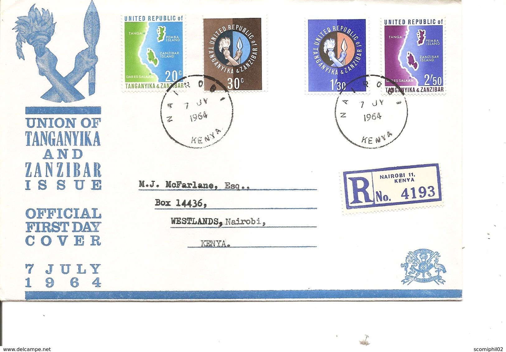 Zanzibar Et Tanganiyka ( FDC De 1964 à Voir) - Zanzibar (1963-1968)