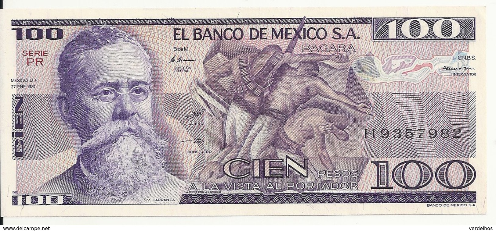 MEXIQUE 100 PESOS 1981 UNC P 74 A - Mexico