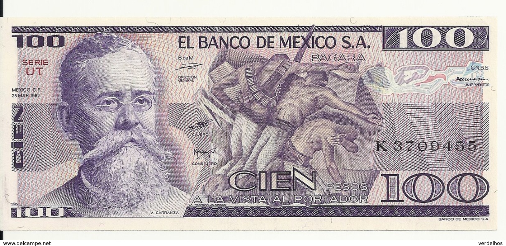 MEXIQUE 100 PESOS 1982 UNC P 74 C - Mexico