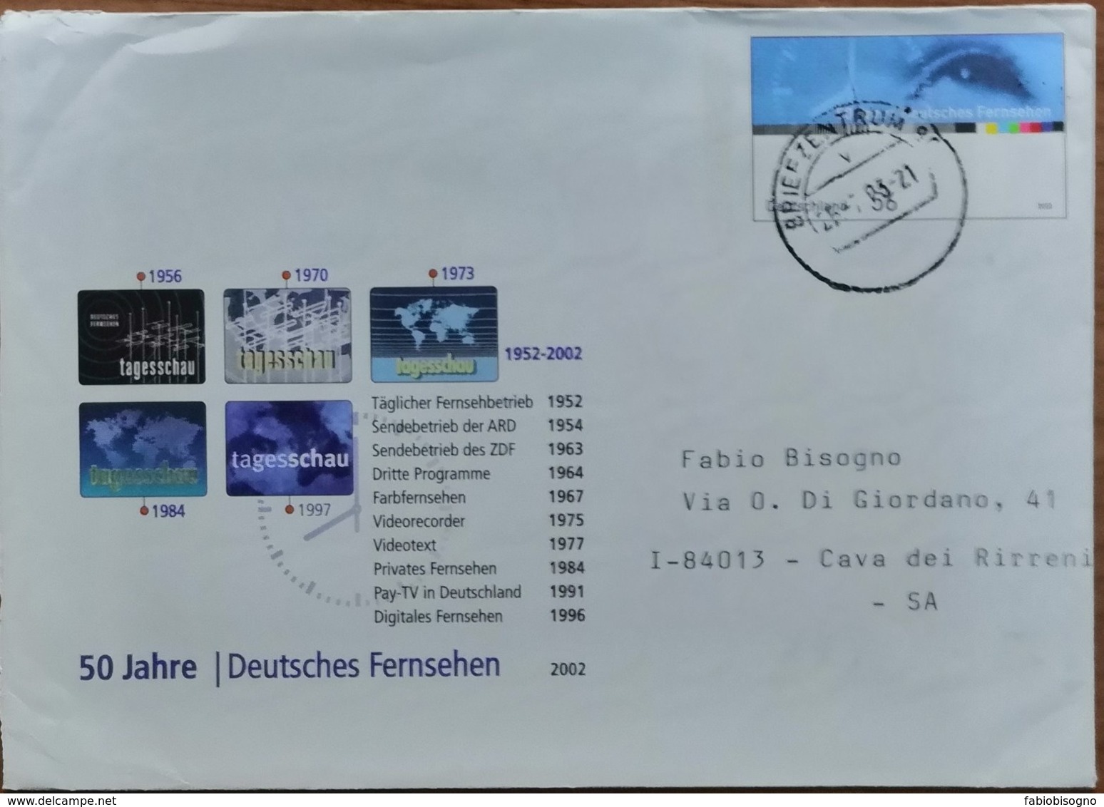 2003 Germany  -  Fernsehen 56 - Used Postal Cover To Italy - Umschläge - Gebraucht