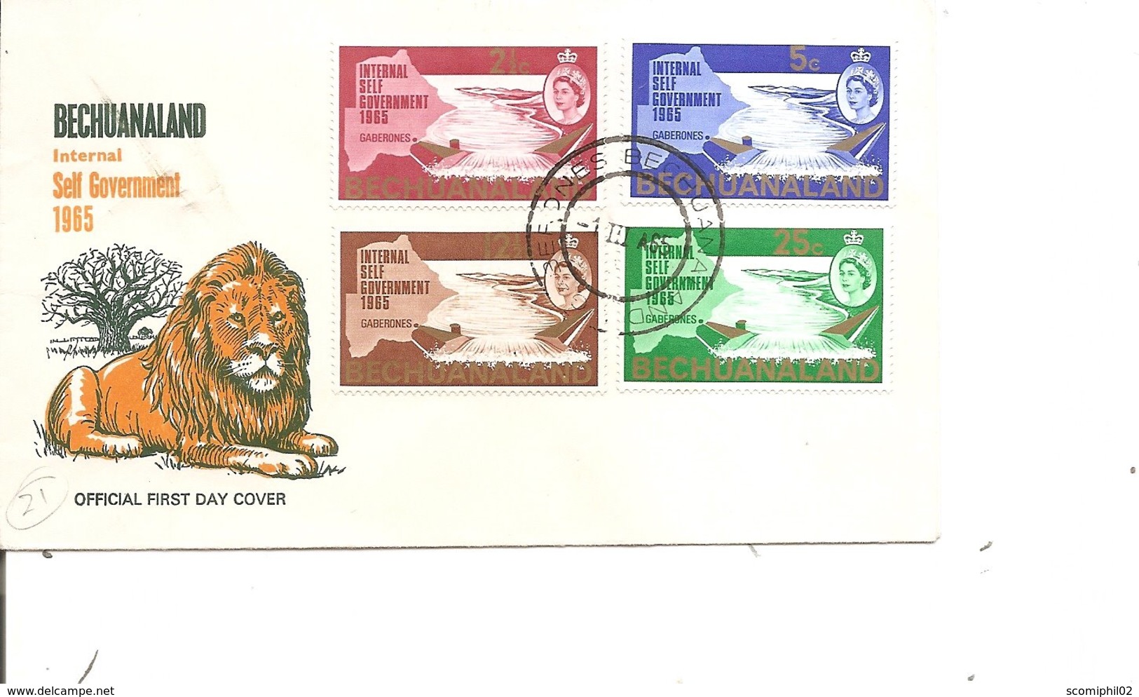 Bechuanaland ( FDC De 1965 à Voir) - 1965-1966 Autonomie Interne