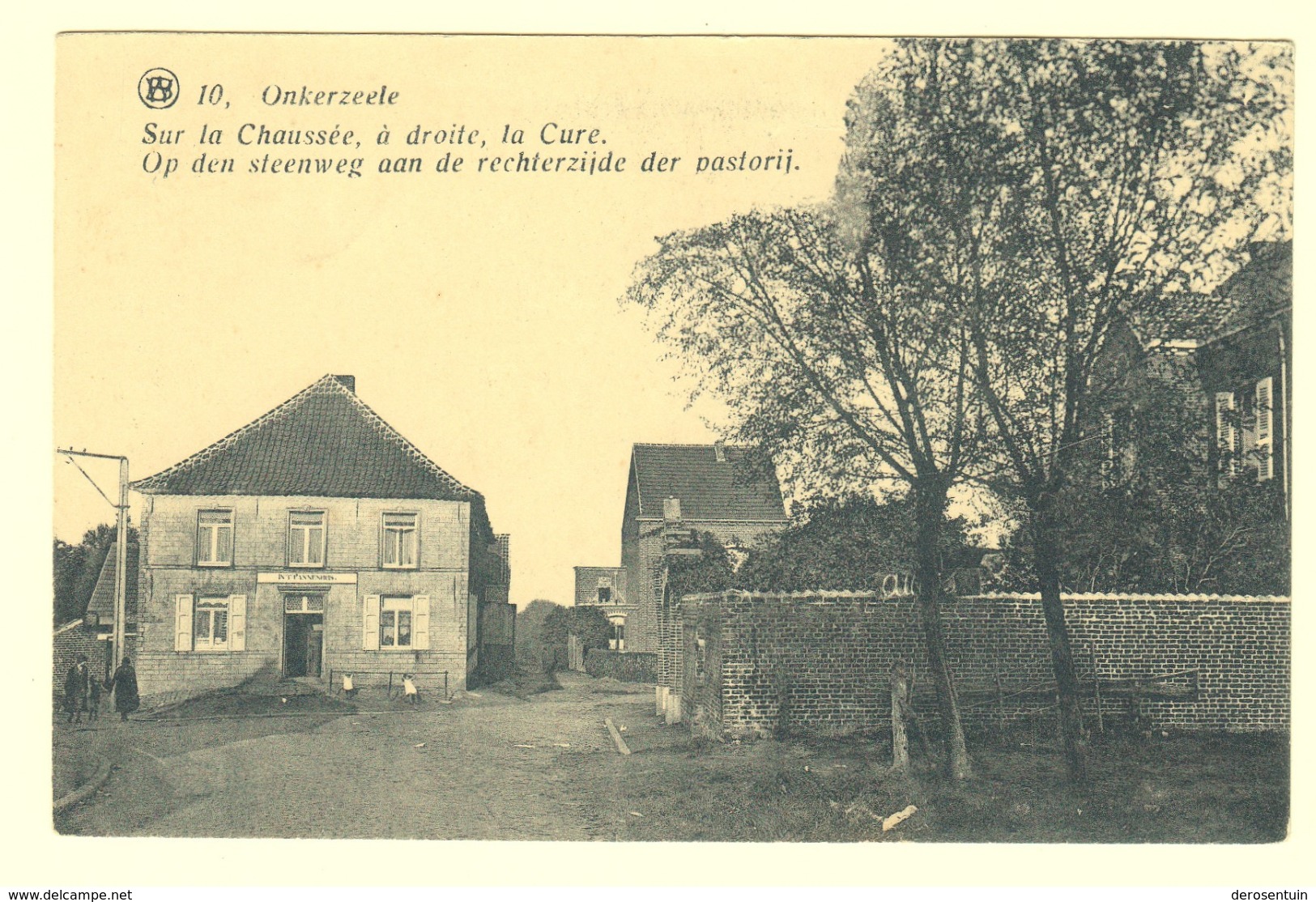 A0167	[Postkaart] Onkerzeele Sur La Chaussée à Droite La Cure Op Den Steenweg Onkerzele In 't Pannenhuis Geraardsbergen - Geraardsbergen