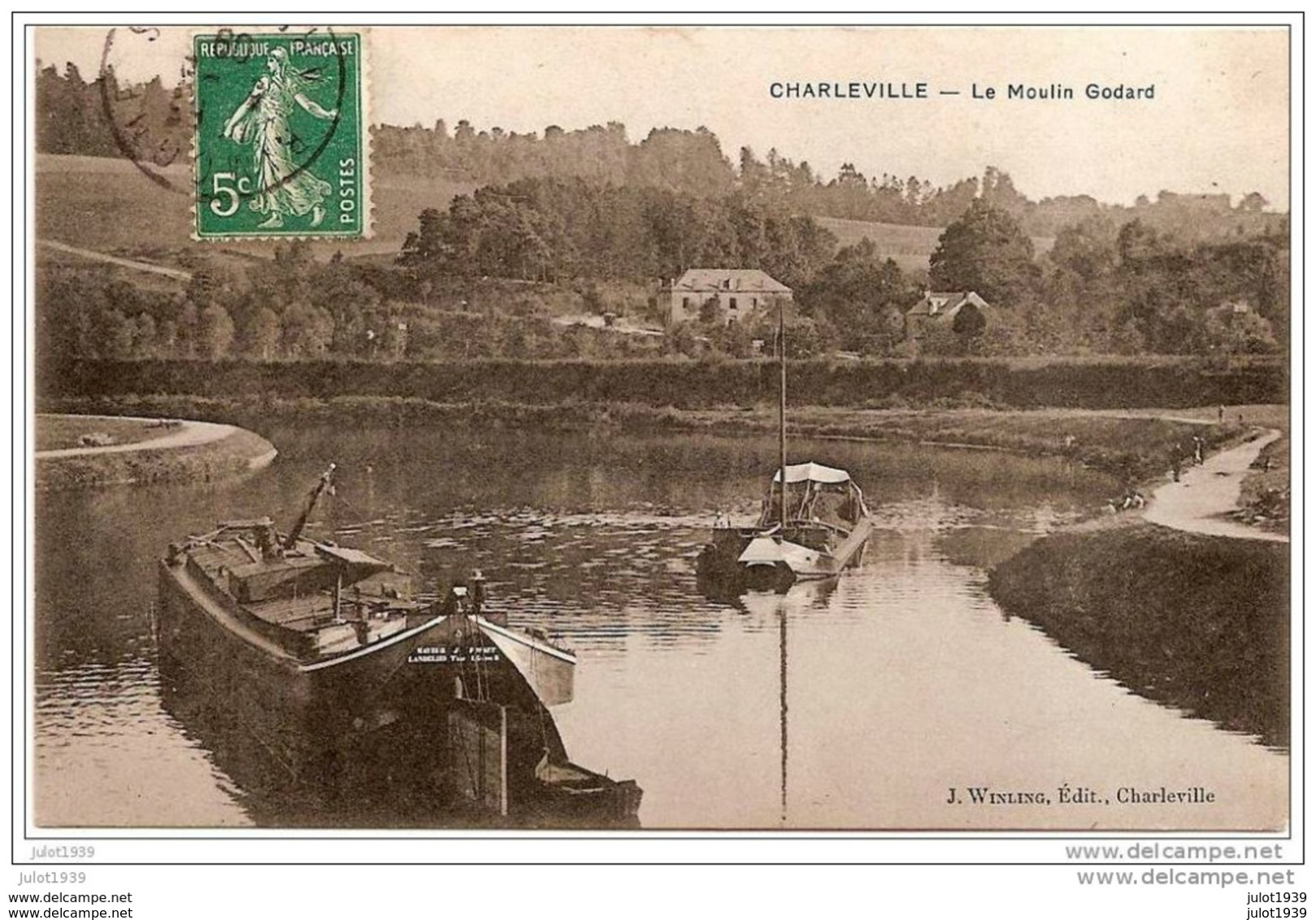 CHARLEVILLE ..-- 08 ..--  Le MOULIN  GODARD . 1909 Vers CORBION ( Melle Justine BOUCHEZ ) . - Charleville