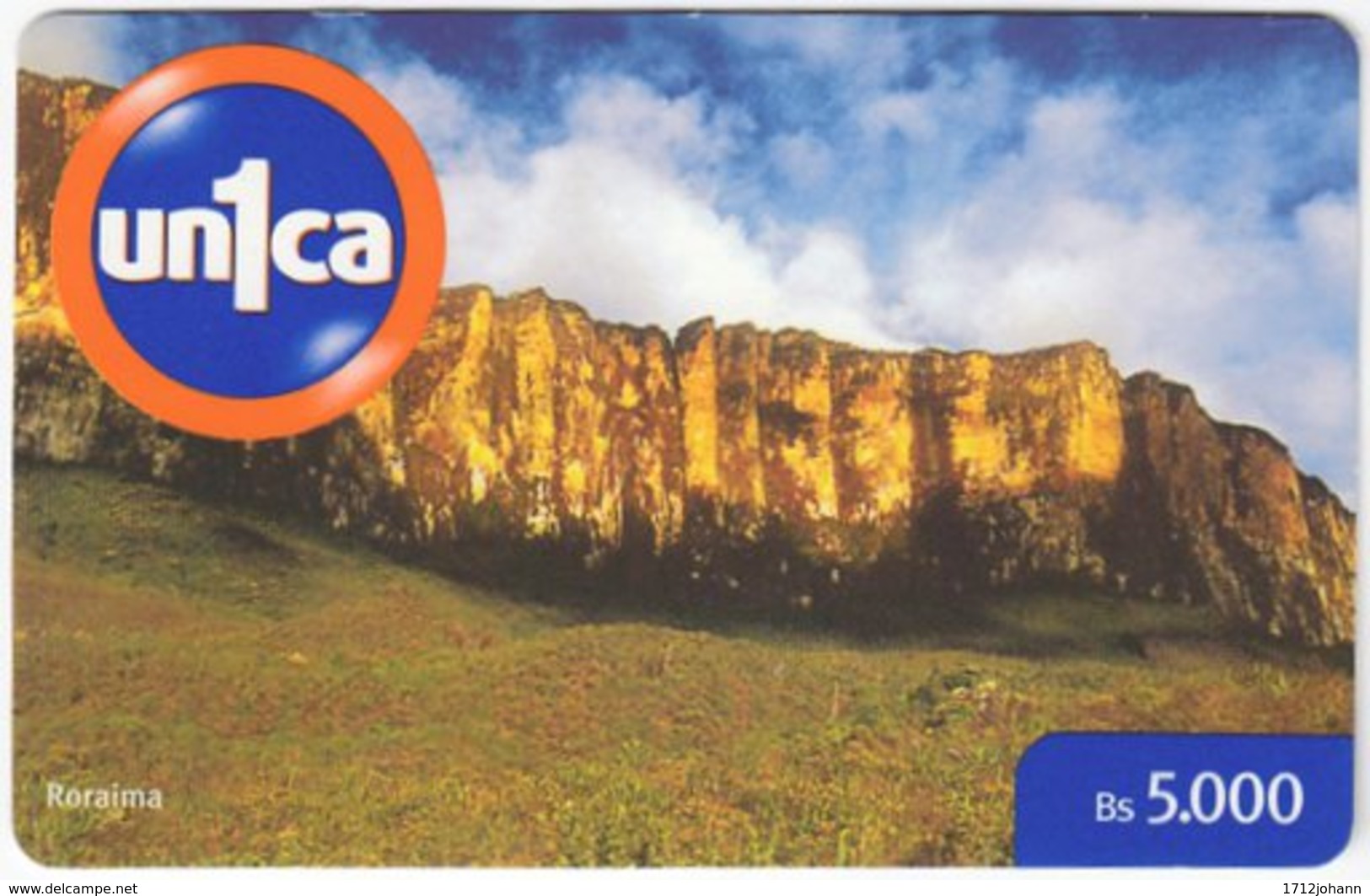 VENEZUELA A-991 Prepaid Un1ca - Landscape, Mountain - Used - Venezuela