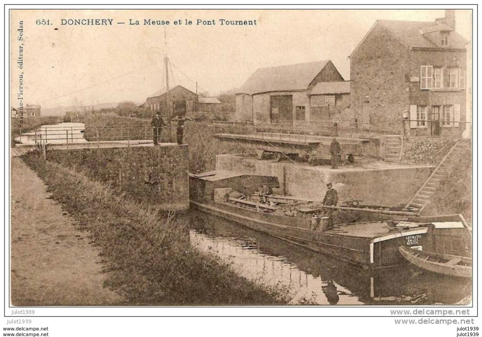 DONCHERY ..-- 08 ..-- La Meuse Et  Pont Tournant . 1911 Vers SUGNY ( Mr Léon ISTER ) . - Sedan