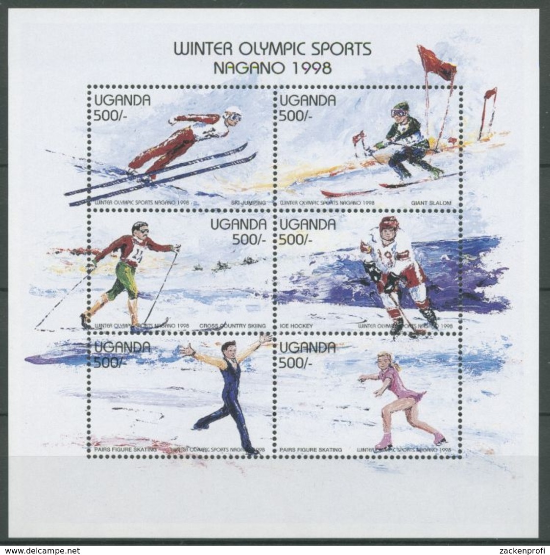 Uganda 1997 Olymp. Winterspiele Nagano Kleinbogen 1905/10 K Postfrisch (C27489) - Uganda (1962-...)