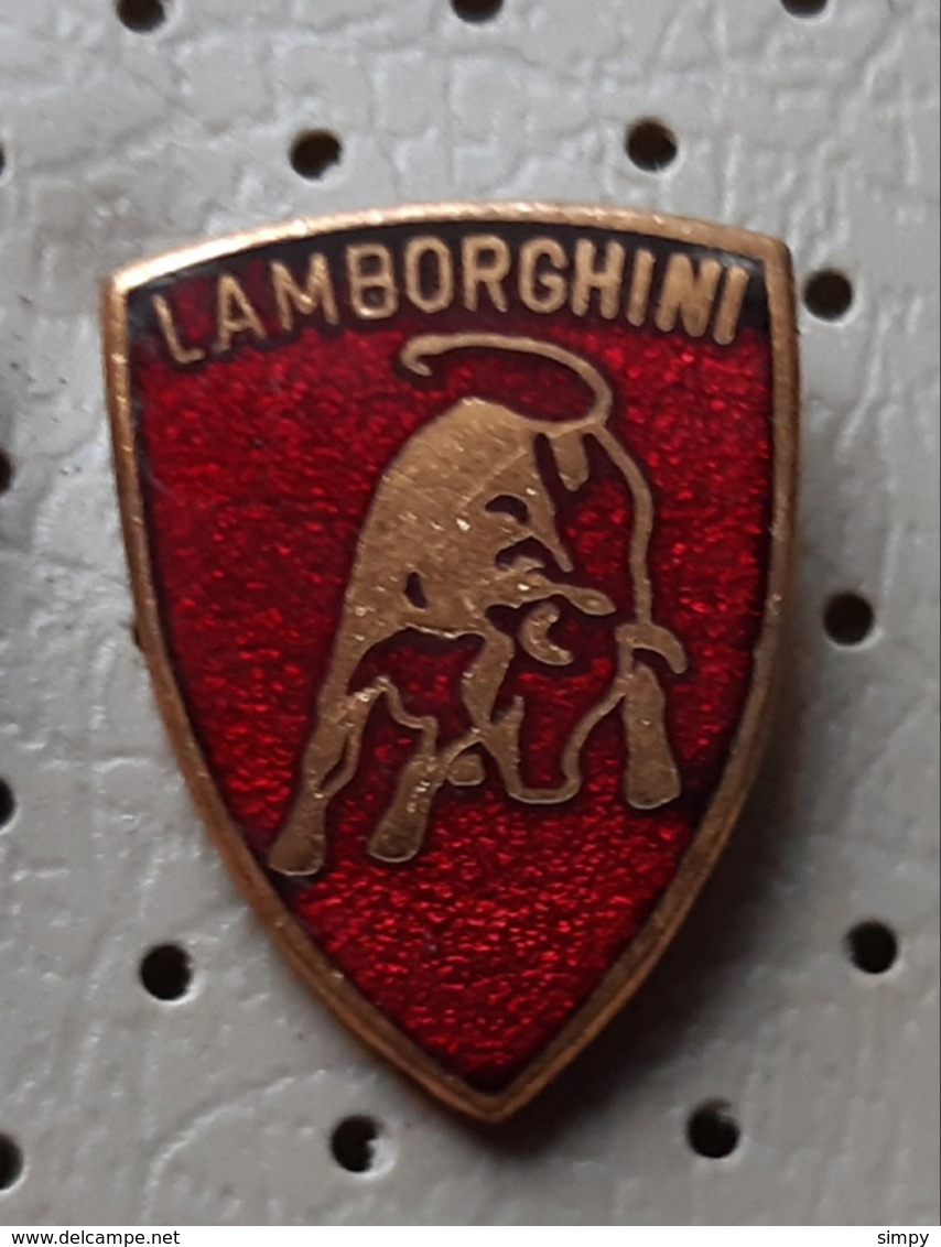 LAMBORGHINI Car Vintage Enamel Slovenia  Pin Bull - Other & Unclassified