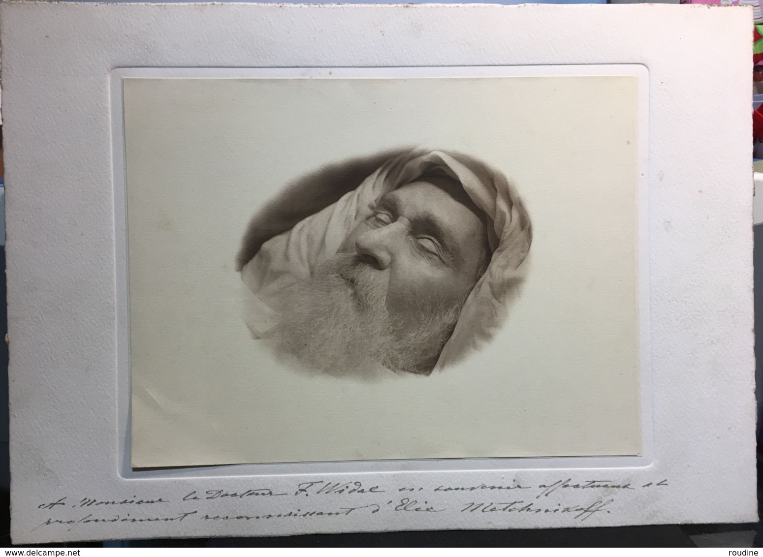 Élie Metchnikoff (1845 - 1916) Sous-main Monogrammé Avec Photo Mortuaire - Andere & Zonder Classificatie